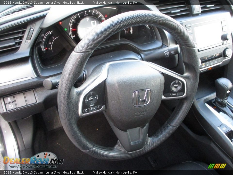 2018 Honda Civic LX Sedan Lunar Silver Metallic / Black Photo #12