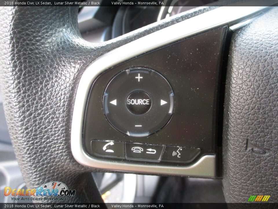 2018 Honda Civic LX Sedan Lunar Silver Metallic / Black Photo #16