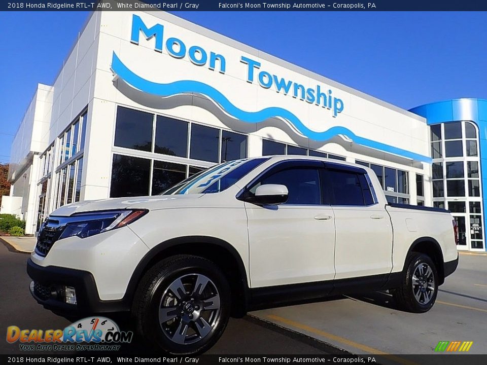 2018 Honda Ridgeline RTL-T AWD White Diamond Pearl / Gray Photo #1