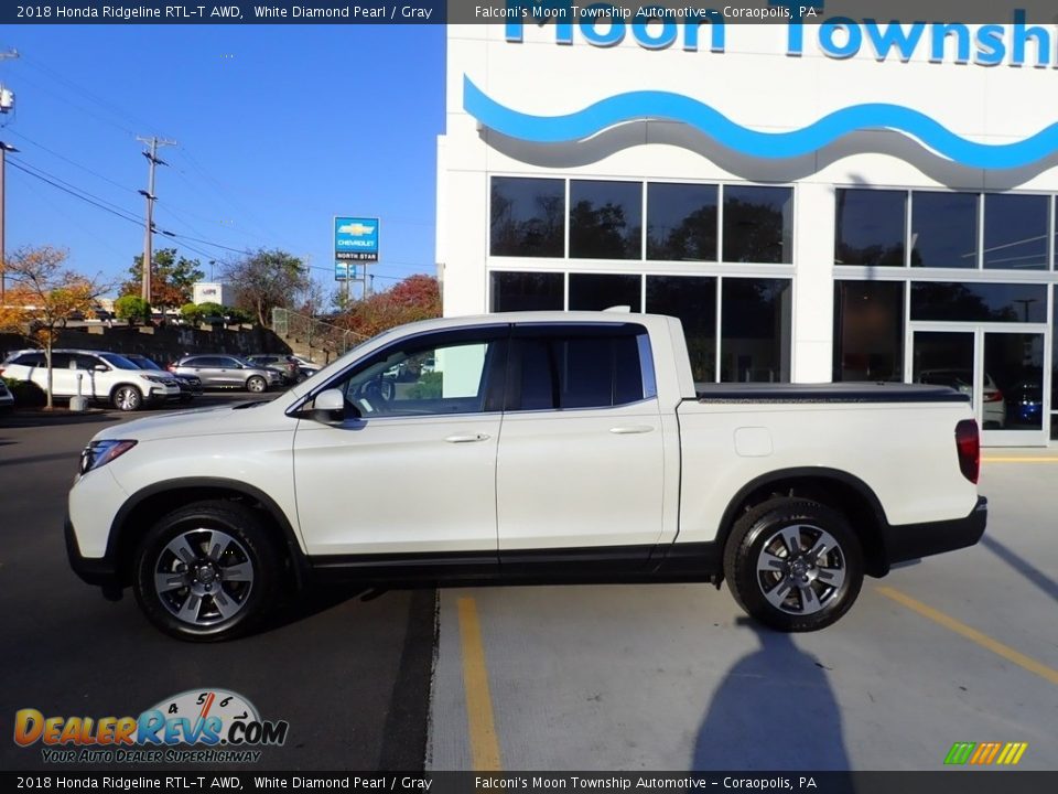 2018 Honda Ridgeline RTL-T AWD White Diamond Pearl / Gray Photo #2