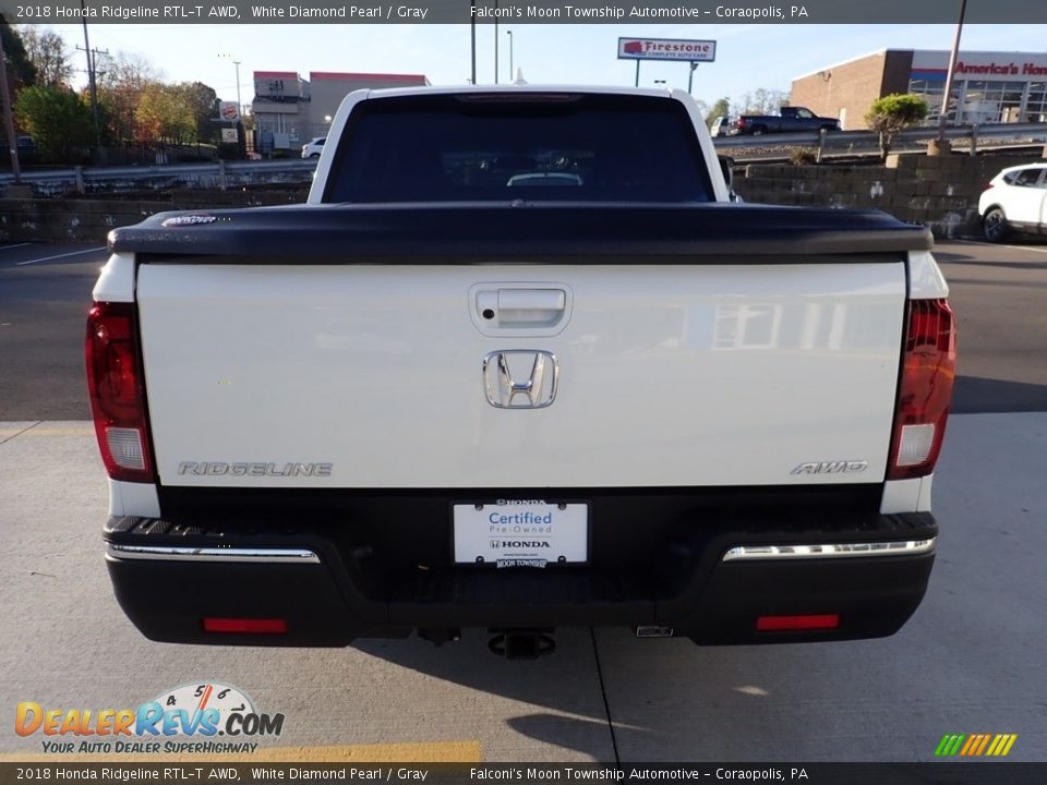 2018 Honda Ridgeline RTL-T AWD White Diamond Pearl / Gray Photo #4