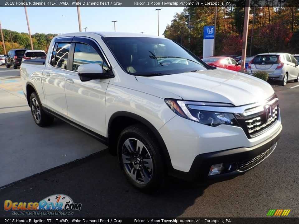 2018 Honda Ridgeline RTL-T AWD White Diamond Pearl / Gray Photo #6