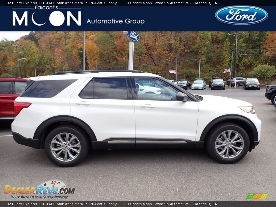 2021 Ford Explorer XLT 4WD Star White Metallic Tri-Coat / Ebony Photo #1