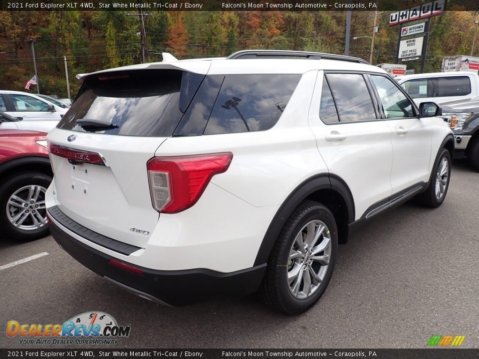 2021 Ford Explorer XLT 4WD Star White Metallic Tri-Coat / Ebony Photo #2