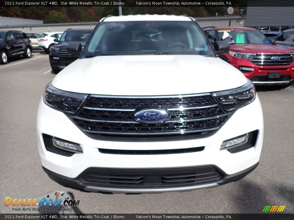 2021 Ford Explorer XLT 4WD Star White Metallic Tri-Coat / Ebony Photo #4