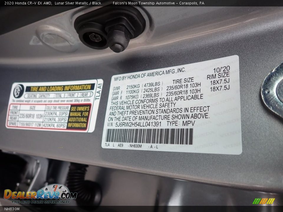 Honda Color Code NH830M Lunar Silver Metallic