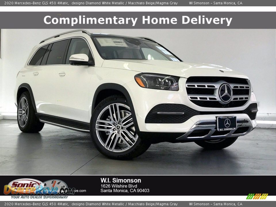 2020 Mercedes-Benz GLS 450 4Matic designo Diamond White Metallic / Macchiato Beige/Magma Gray Photo #1