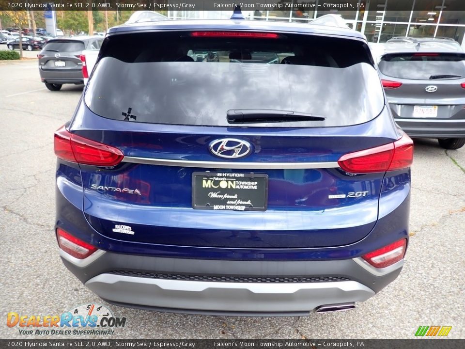 2020 Hyundai Santa Fe SEL 2.0 AWD Stormy Sea / Espresso/Gray Photo #4