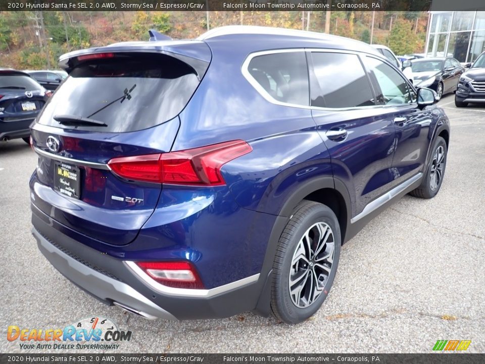 2020 Hyundai Santa Fe SEL 2.0 AWD Stormy Sea / Espresso/Gray Photo #5