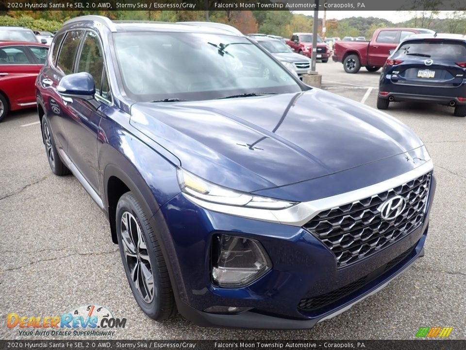 2020 Hyundai Santa Fe SEL 2.0 AWD Stormy Sea / Espresso/Gray Photo #6