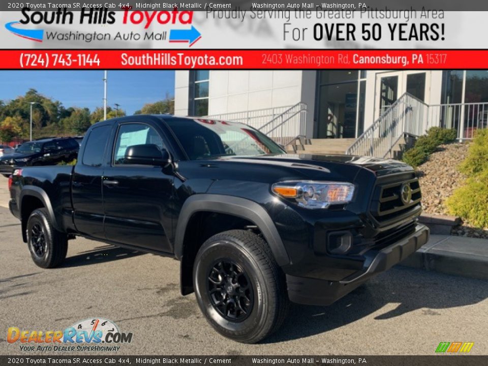 2020 Toyota Tacoma SR Access Cab 4x4 Midnight Black Metallic / Cement Photo #1