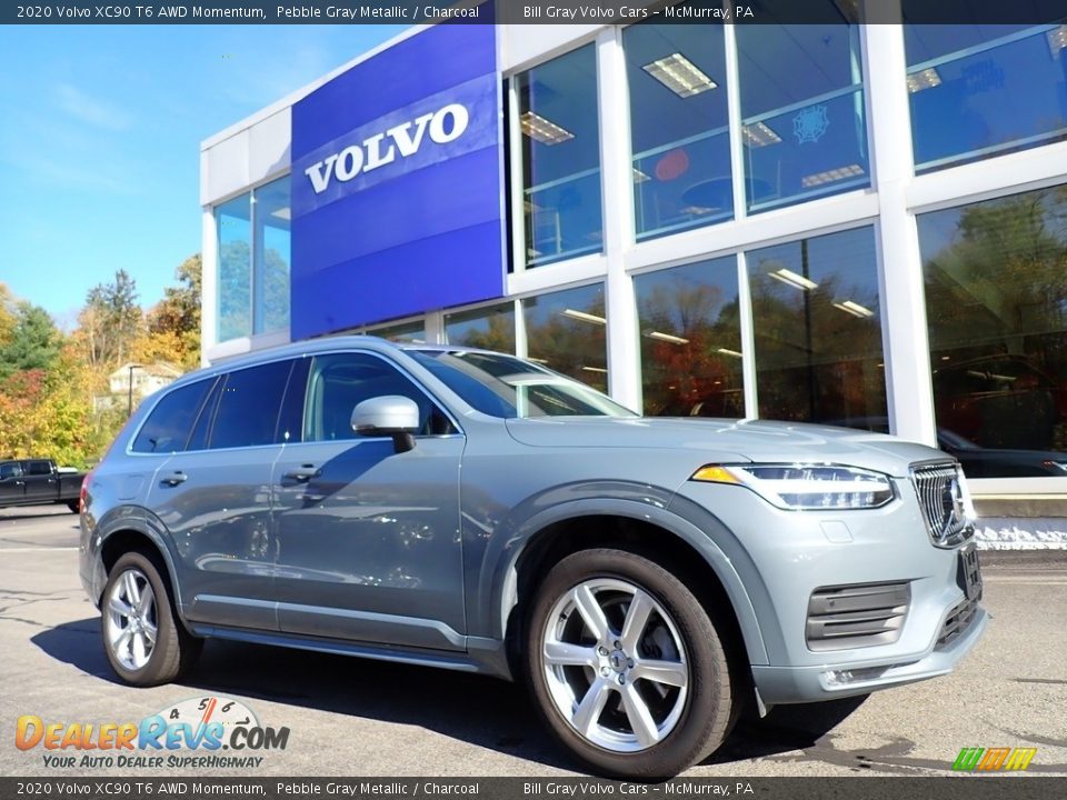 2020 Volvo XC90 T6 AWD Momentum Pebble Gray Metallic / Charcoal Photo #1