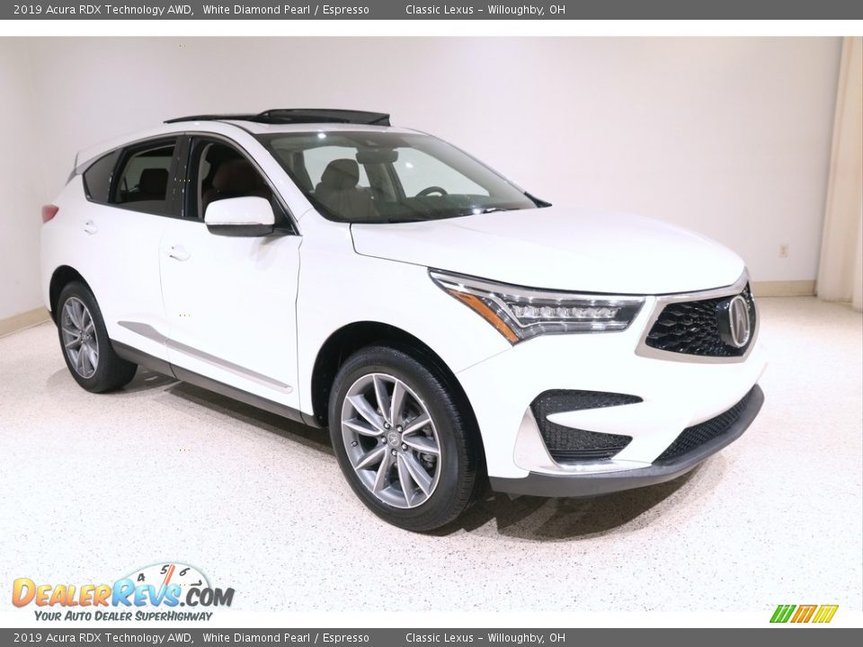 2019 Acura RDX Technology AWD White Diamond Pearl / Espresso Photo #1