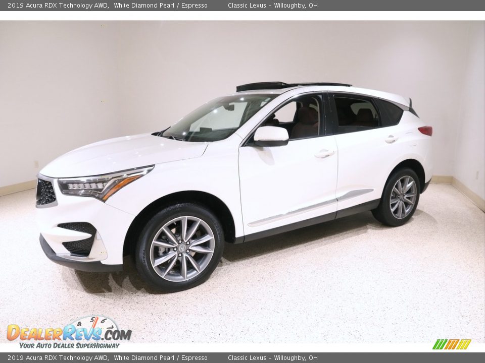 2019 Acura RDX Technology AWD White Diamond Pearl / Espresso Photo #3
