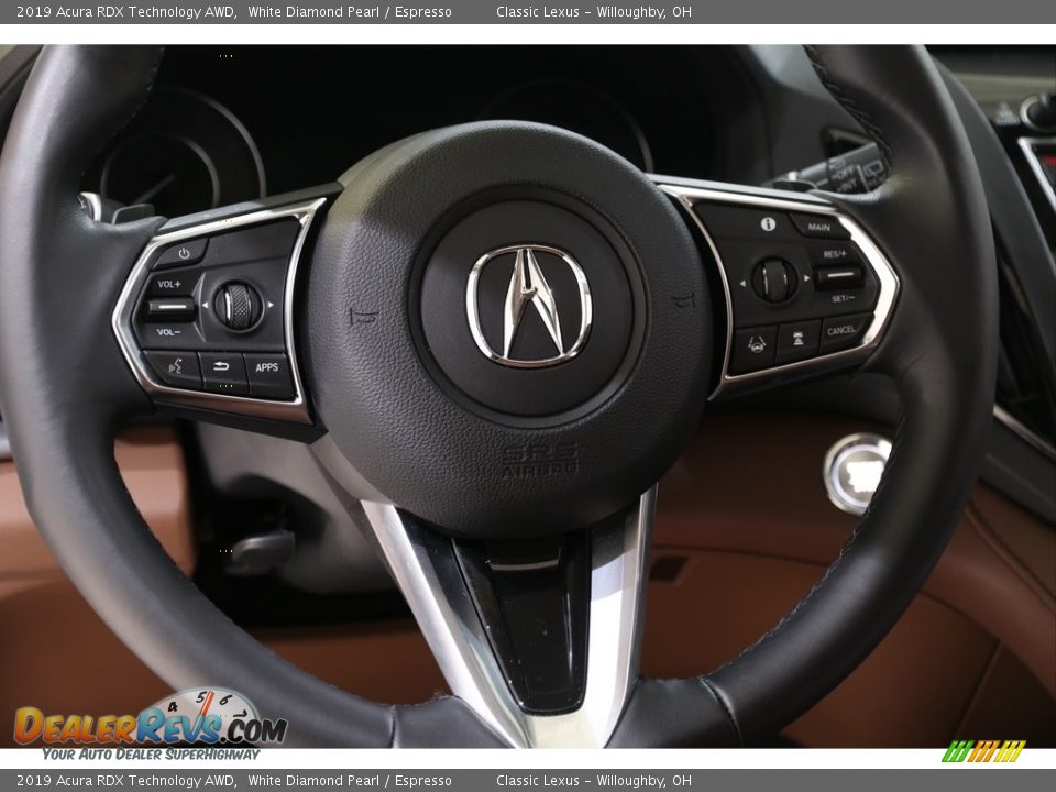 2019 Acura RDX Technology AWD White Diamond Pearl / Espresso Photo #10