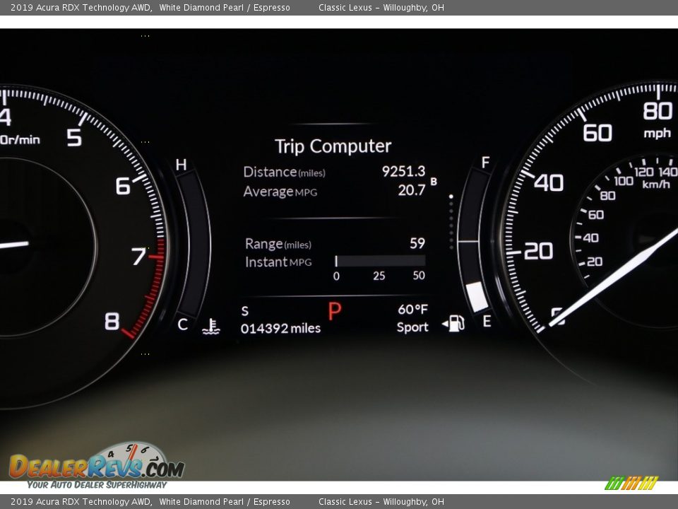 2019 Acura RDX Technology AWD White Diamond Pearl / Espresso Photo #11