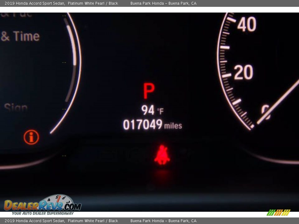 2019 Honda Accord Sport Sedan Platinum White Pearl / Black Photo #6