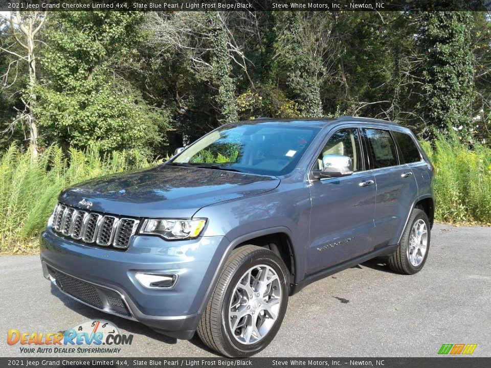 2021 Jeep Grand Cherokee Limited 4x4 Slate Blue Pearl / Light Frost Beige/Black Photo #2