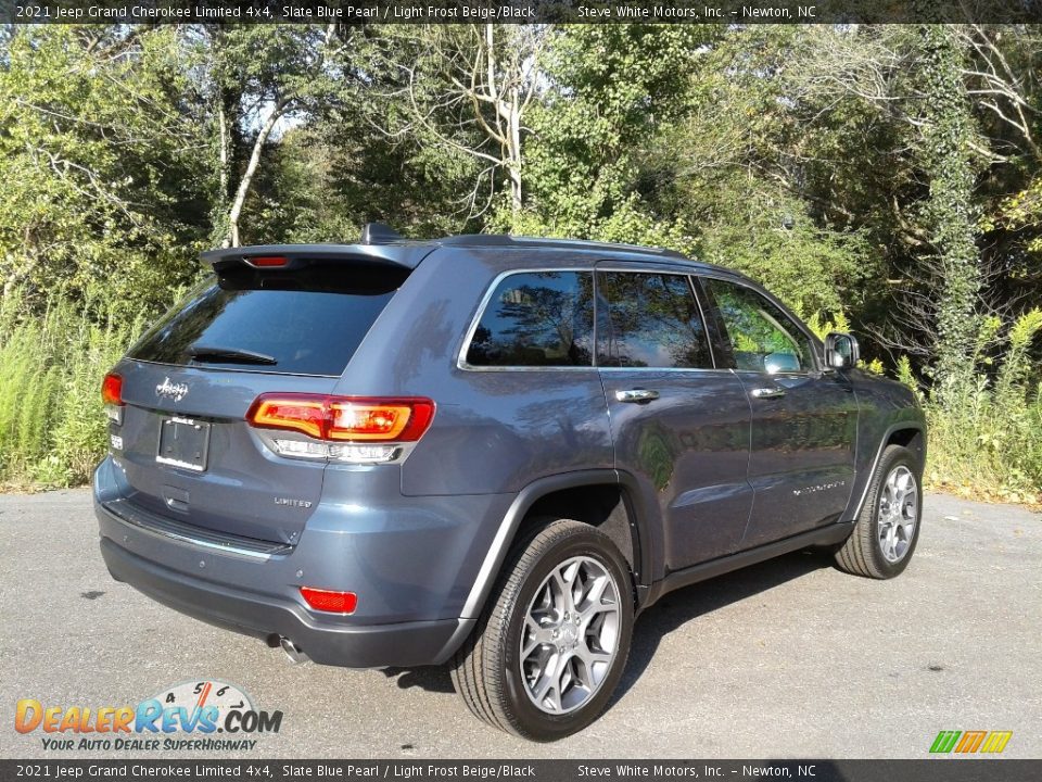 2021 Jeep Grand Cherokee Limited 4x4 Slate Blue Pearl / Light Frost Beige/Black Photo #6