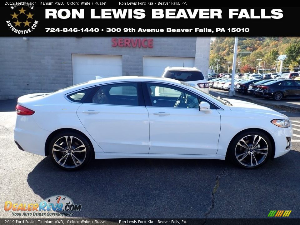 2019 Ford Fusion Titanium AWD Oxford White / Russet Photo #1