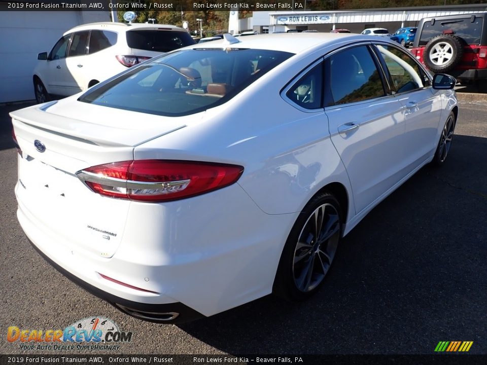 2019 Ford Fusion Titanium AWD Oxford White / Russet Photo #2