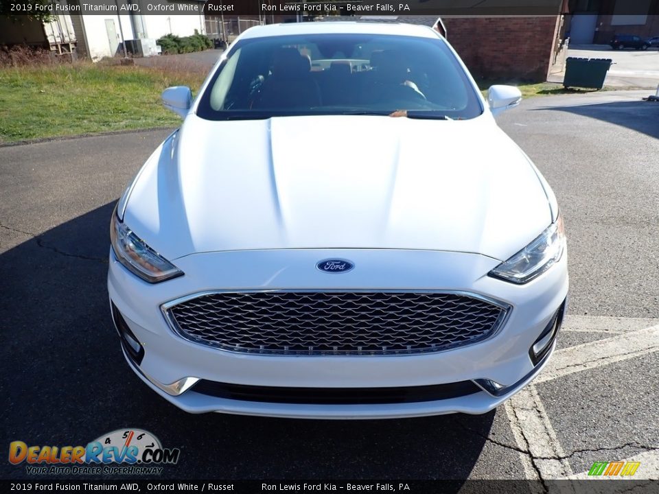 2019 Ford Fusion Titanium AWD Oxford White / Russet Photo #4