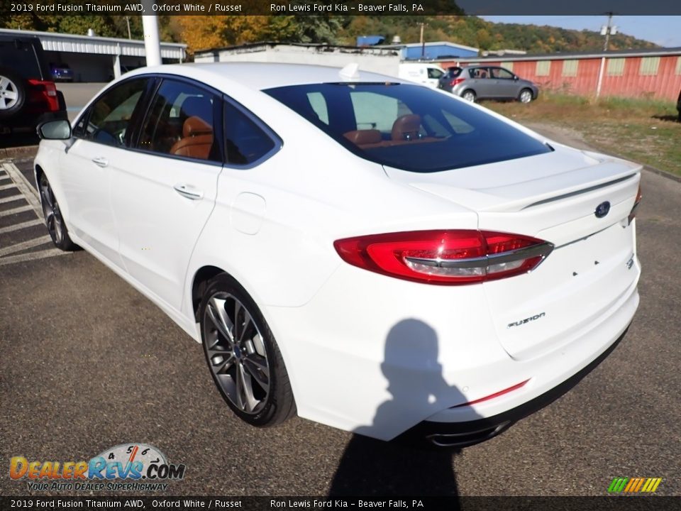 2019 Ford Fusion Titanium AWD Oxford White / Russet Photo #6