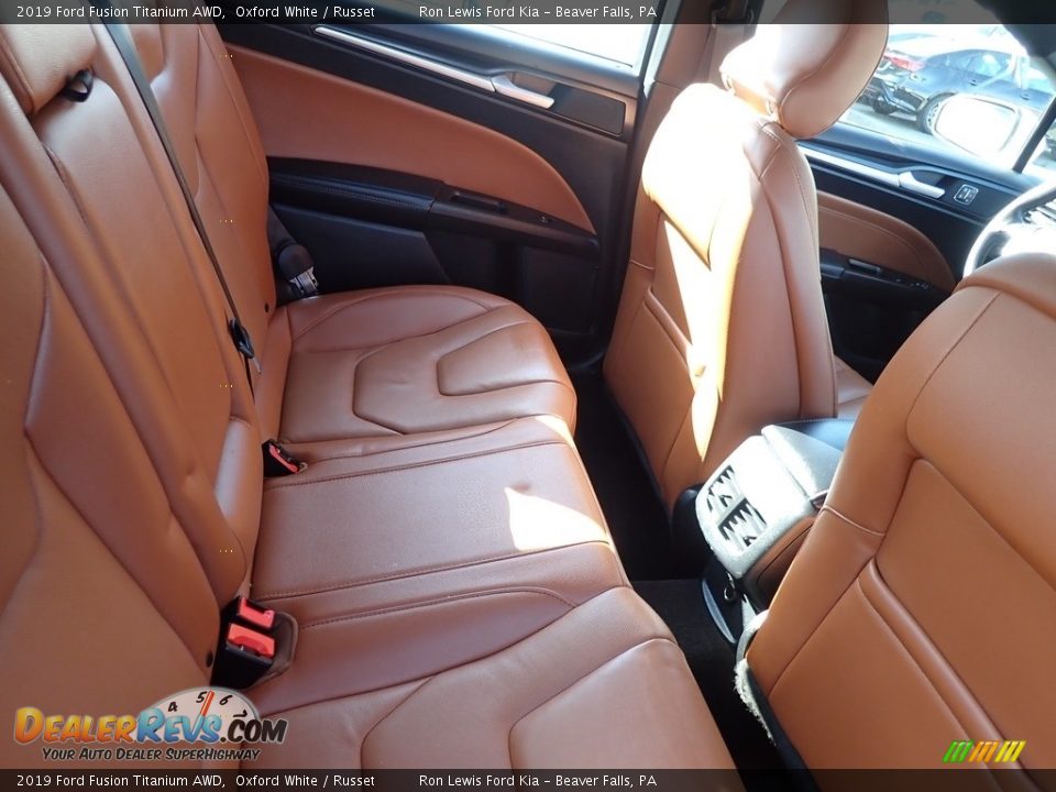 2019 Ford Fusion Titanium AWD Oxford White / Russet Photo #9