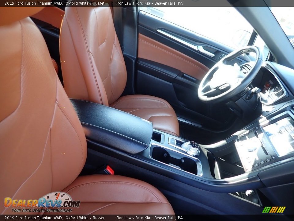 2019 Ford Fusion Titanium AWD Oxford White / Russet Photo #10