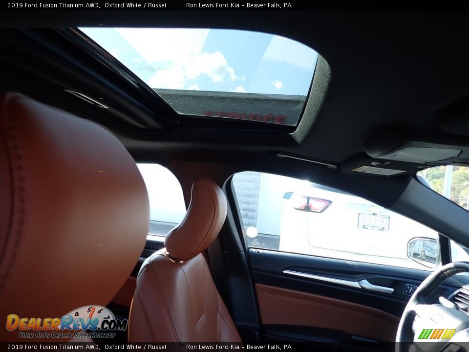 2019 Ford Fusion Titanium AWD Oxford White / Russet Photo #11