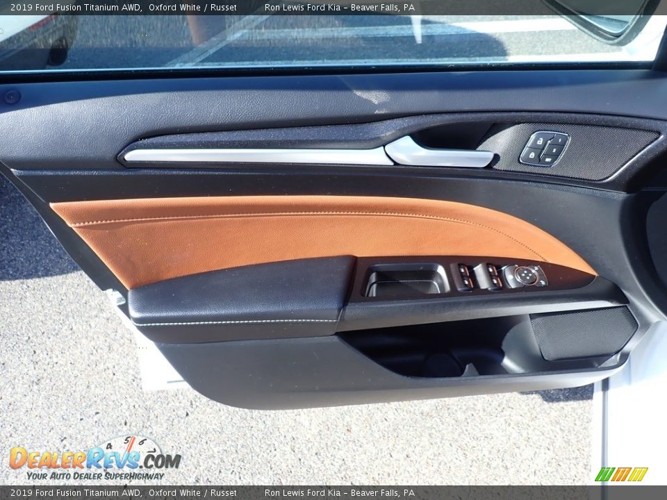 2019 Ford Fusion Titanium AWD Oxford White / Russet Photo #13