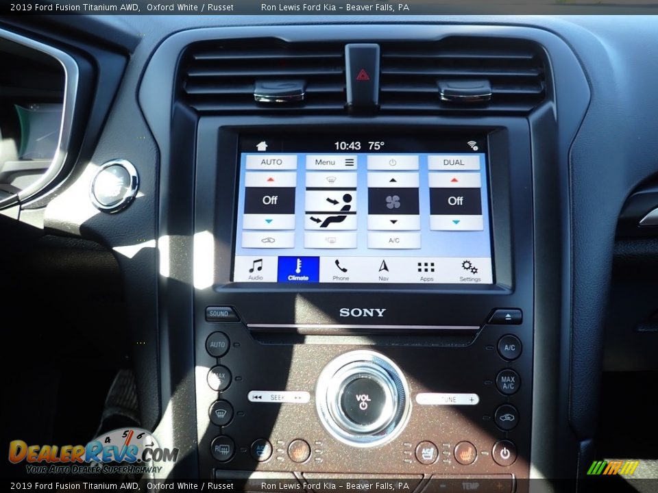 2019 Ford Fusion Titanium AWD Oxford White / Russet Photo #15