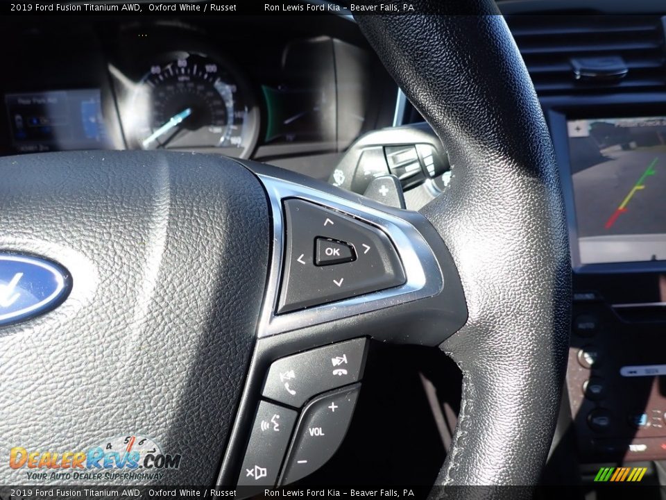 2019 Ford Fusion Titanium AWD Oxford White / Russet Photo #18