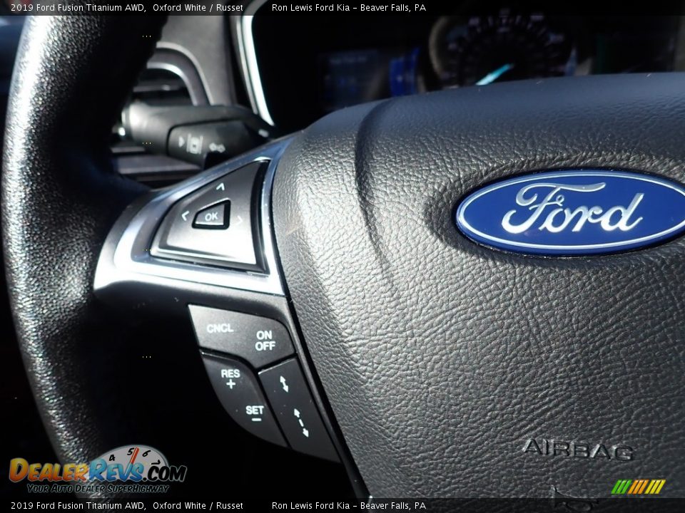 2019 Ford Fusion Titanium AWD Oxford White / Russet Photo #19