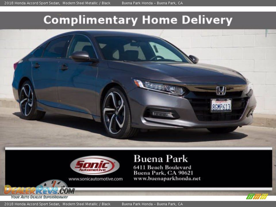 2018 Honda Accord Sport Sedan Modern Steel Metallic / Black Photo #1