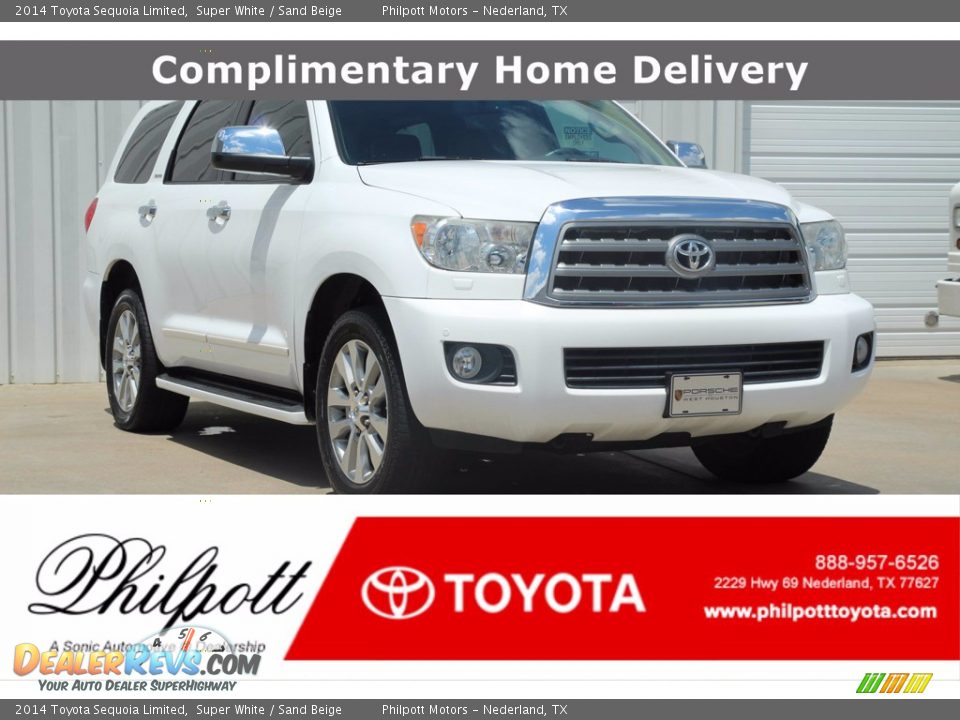 2014 Toyota Sequoia Limited Super White / Sand Beige Photo #1