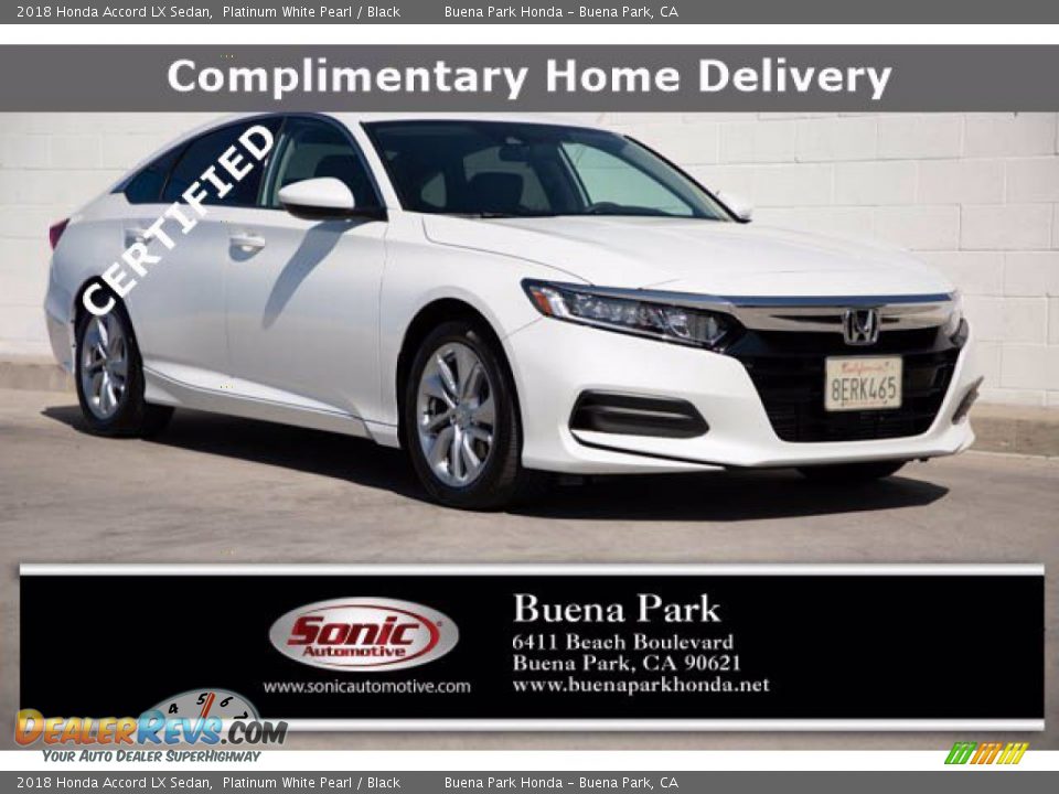 2018 Honda Accord LX Sedan Platinum White Pearl / Black Photo #1