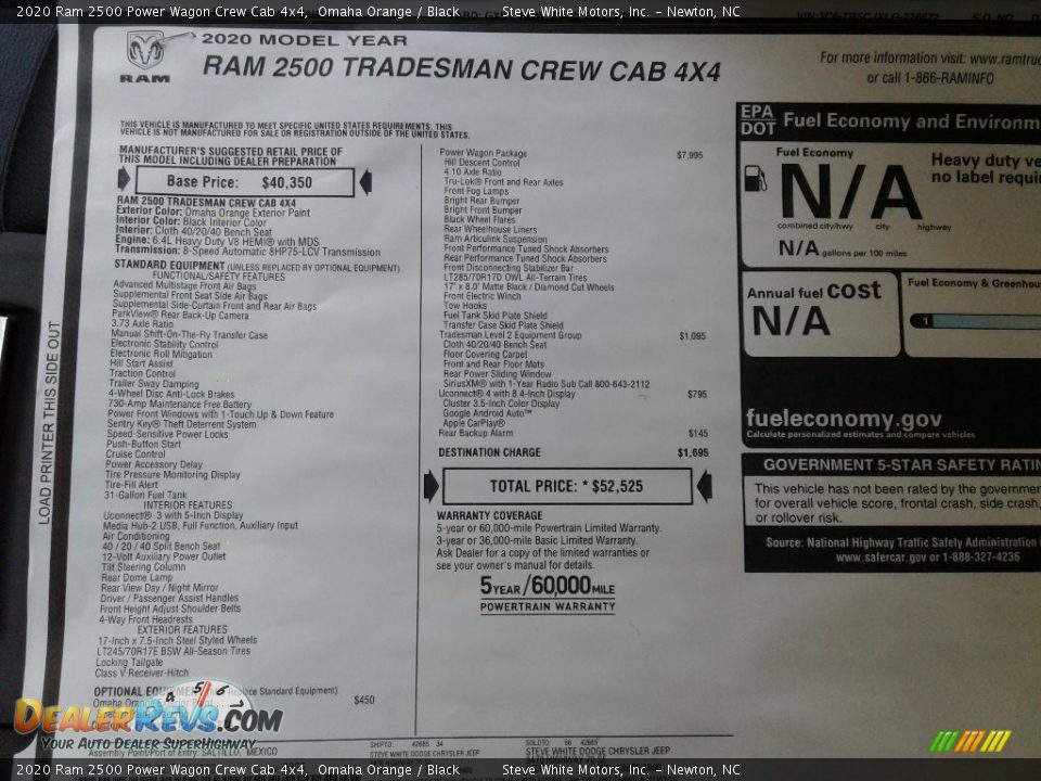 2020 Ram 2500 Power Wagon Crew Cab 4x4 Omaha Orange / Black Photo #26
