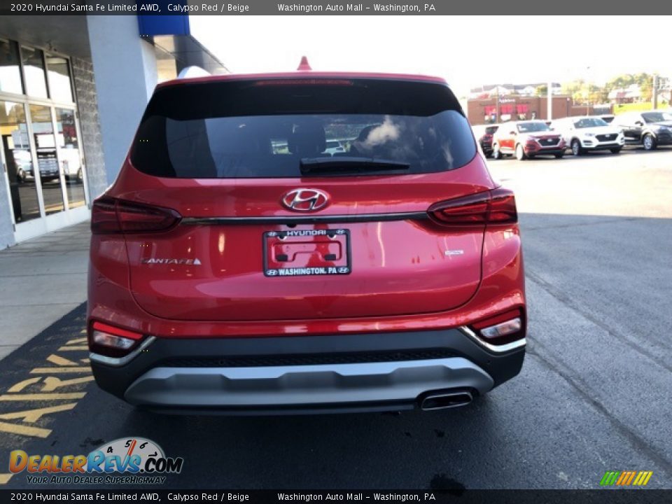 2020 Hyundai Santa Fe Limited AWD Calypso Red / Beige Photo #3