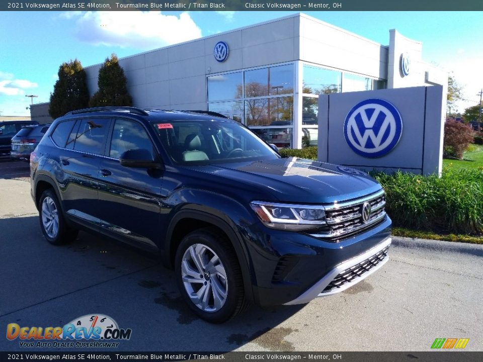 2021 Volkswagen Atlas SE 4Motion Tourmaline Blue Metallic / Titan Black Photo #1