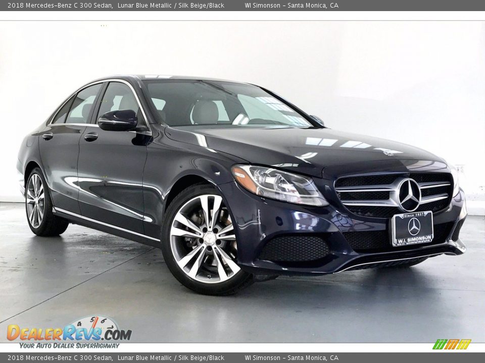 2018 Mercedes-Benz C 300 Sedan Lunar Blue Metallic / Silk Beige/Black Photo #34