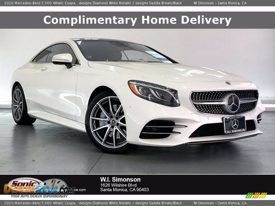 2020 Mercedes-Benz S 560 4Matic Coupe designo Diamond White Metallic / designo Saddle Brown/Black Photo #1