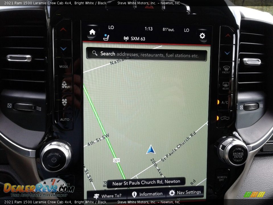 Navigation of 2021 Ram 1500 Laramie Crew Cab 4x4 Photo #24
