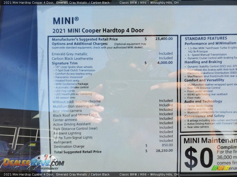 2021 Mini Hardtop Cooper 4 Door Emerald Gray Metallic / Carbon Black Photo #6