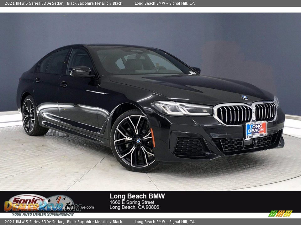 2021 BMW 5 Series 530e Sedan Black Sapphire Metallic / Black Photo #1