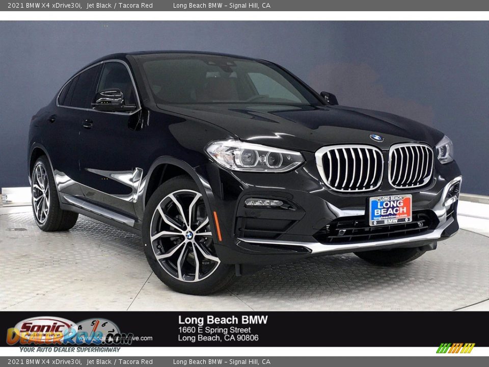 2021 BMW X4 xDrive30i Jet Black / Tacora Red Photo #1