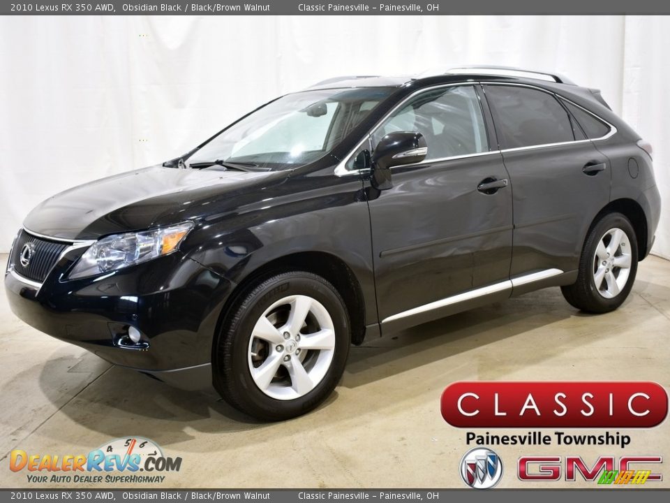 2010 Lexus RX 350 AWD Obsidian Black / Black/Brown Walnut Photo #1