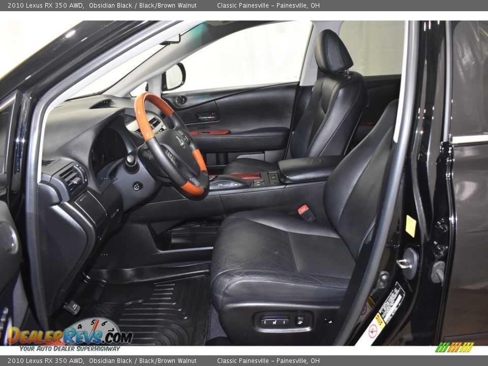 2010 Lexus RX 350 AWD Obsidian Black / Black/Brown Walnut Photo #8