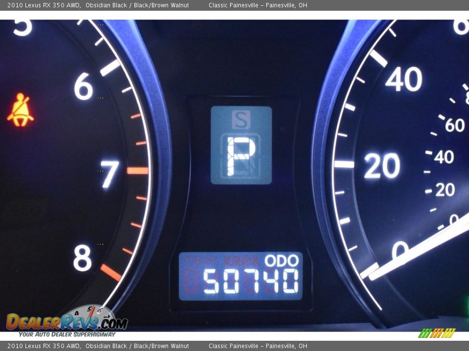 2010 Lexus RX 350 AWD Obsidian Black / Black/Brown Walnut Photo #20