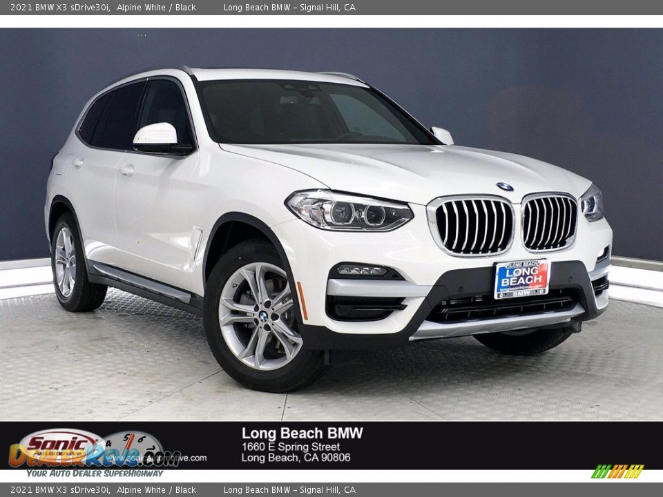 2021 BMW X3 sDrive30i Alpine White / Black Photo #1